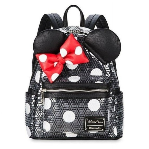 Loungefly Handbags - Disney Parks Loungefly Minnie Mouse Sequined Polka-Dot Mini Backpack New